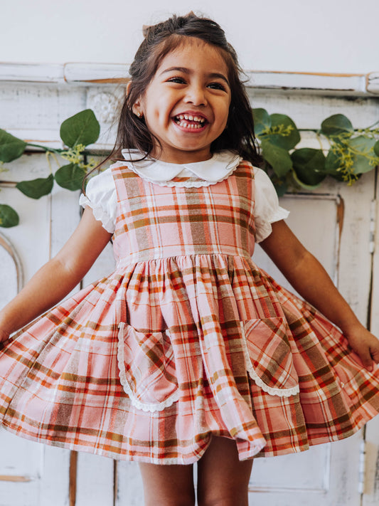 Ruffled Pocket Tunic Set - Mapleberry Plaid