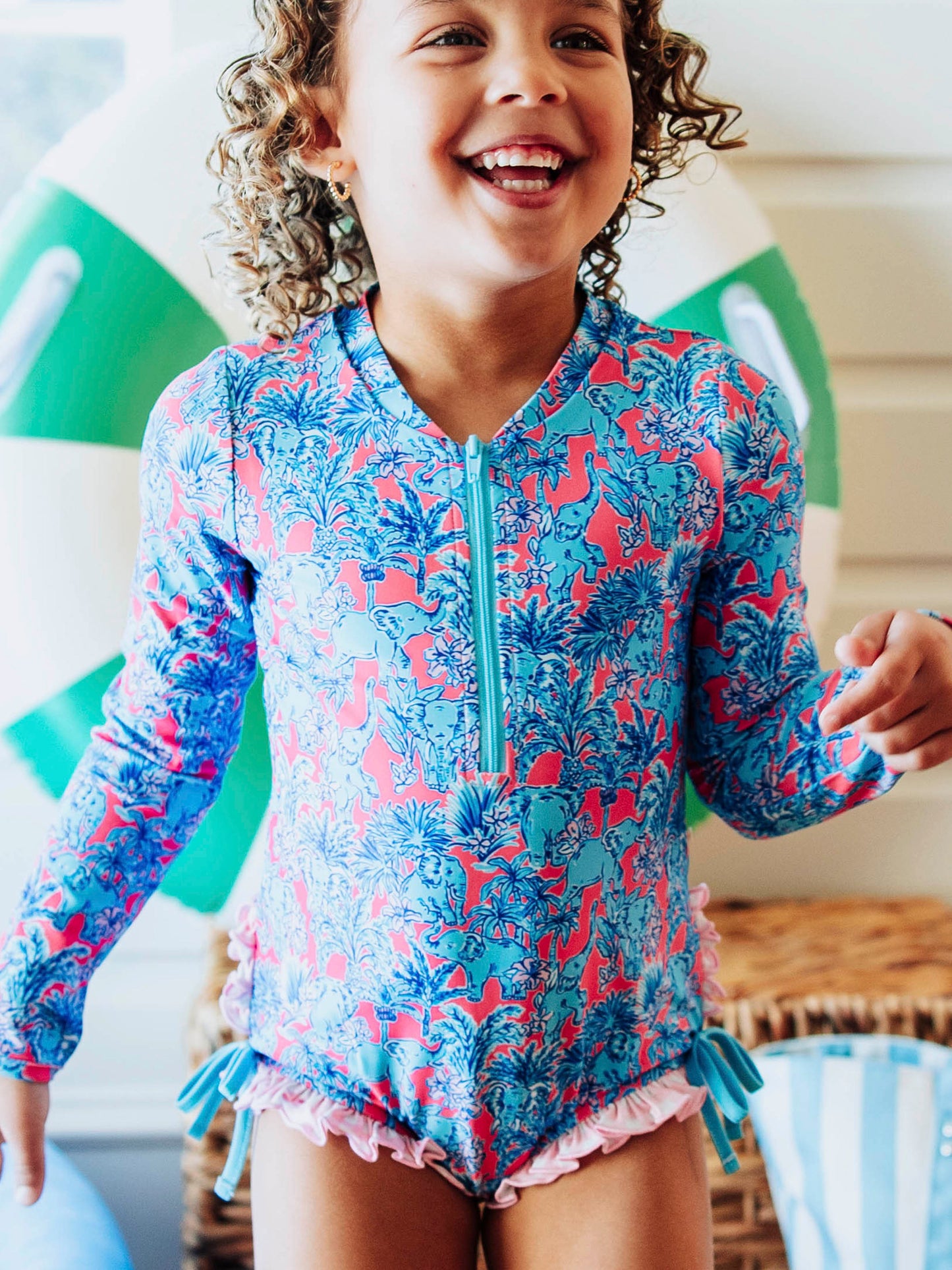 Solid Rash Guard - Pink Elephants