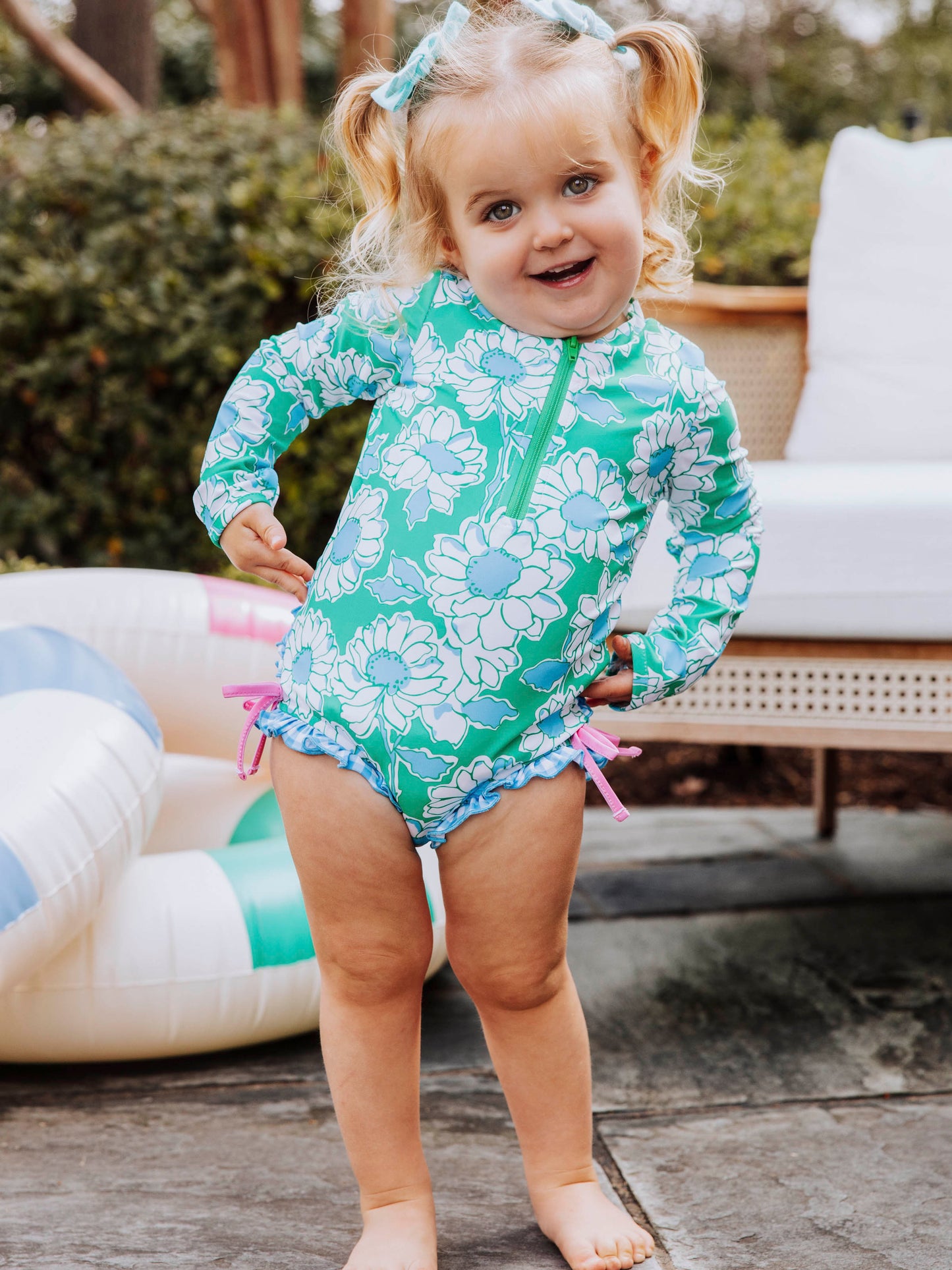 Solid Rash Guard - Floral Summer