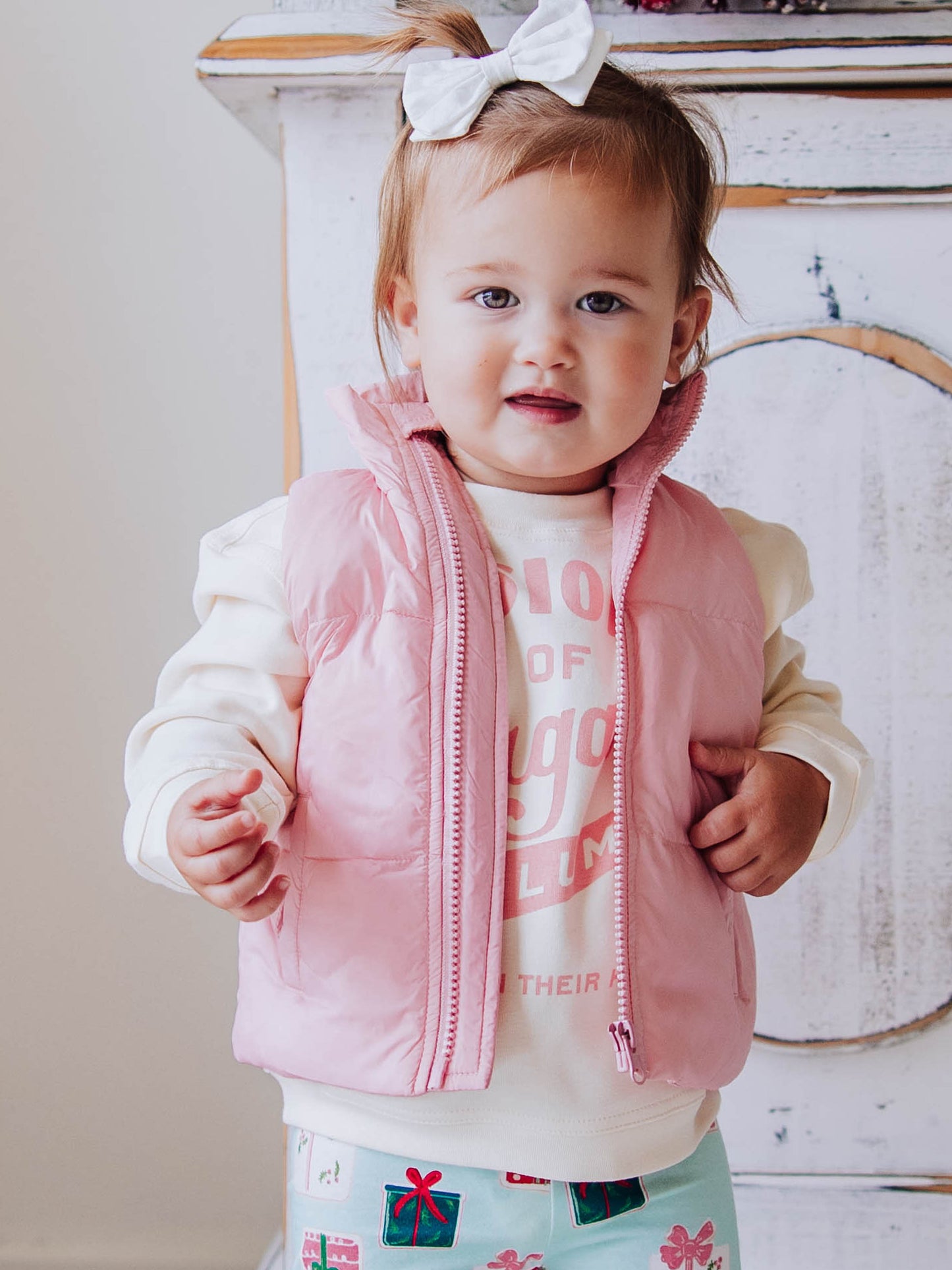 Cropped Puffer Vest - Light Pink