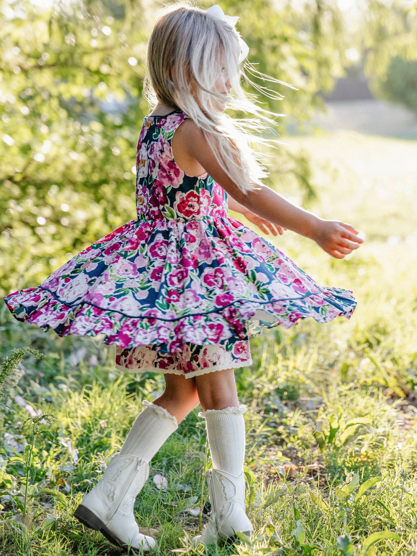 Julianne Tunic Set - Purple Blooms