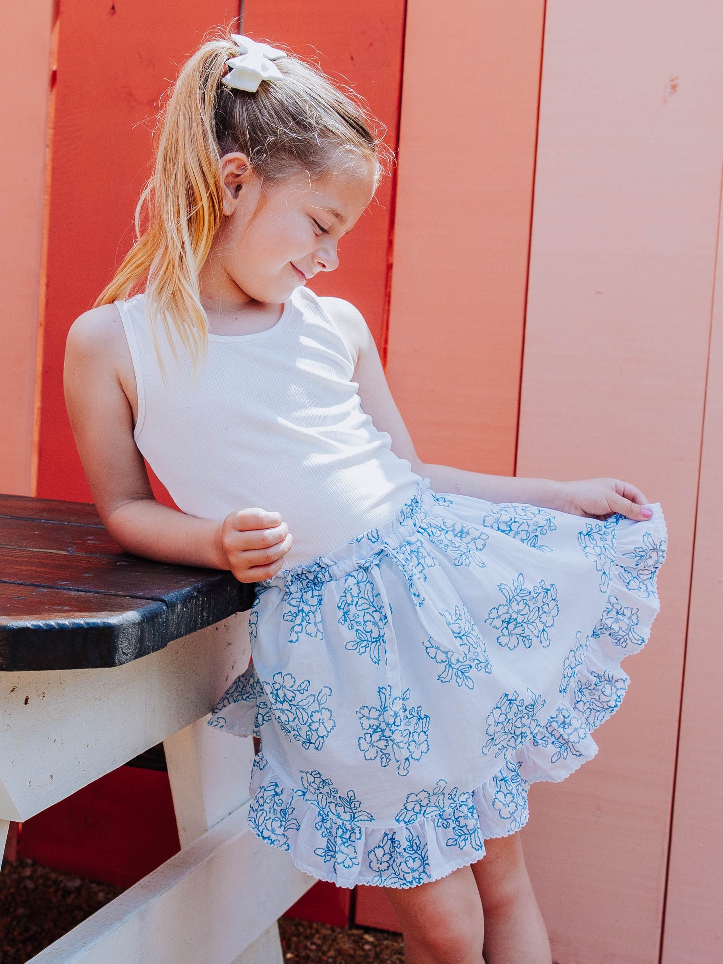 Ruffle Flair Skirt - Flourishing Blues