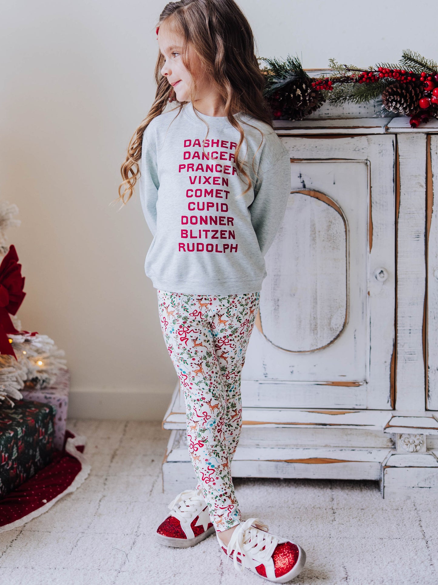 Warm Knit Sweatshirt - Reindeer Lineup