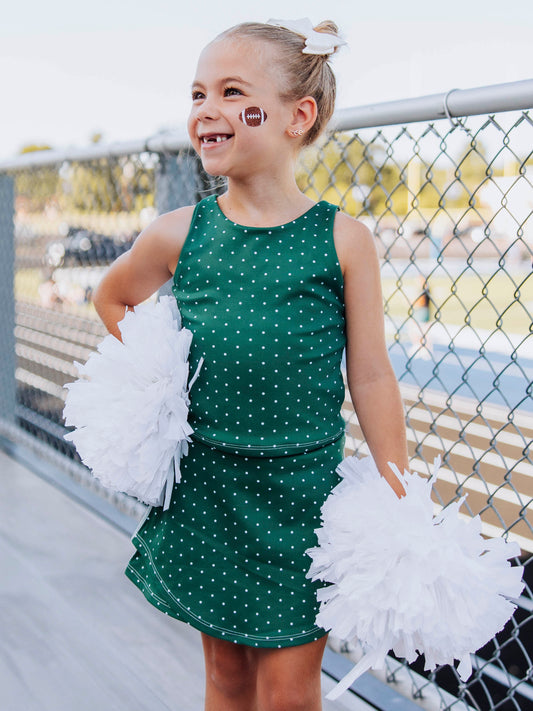 Active Skort Set - Deep Green Dot