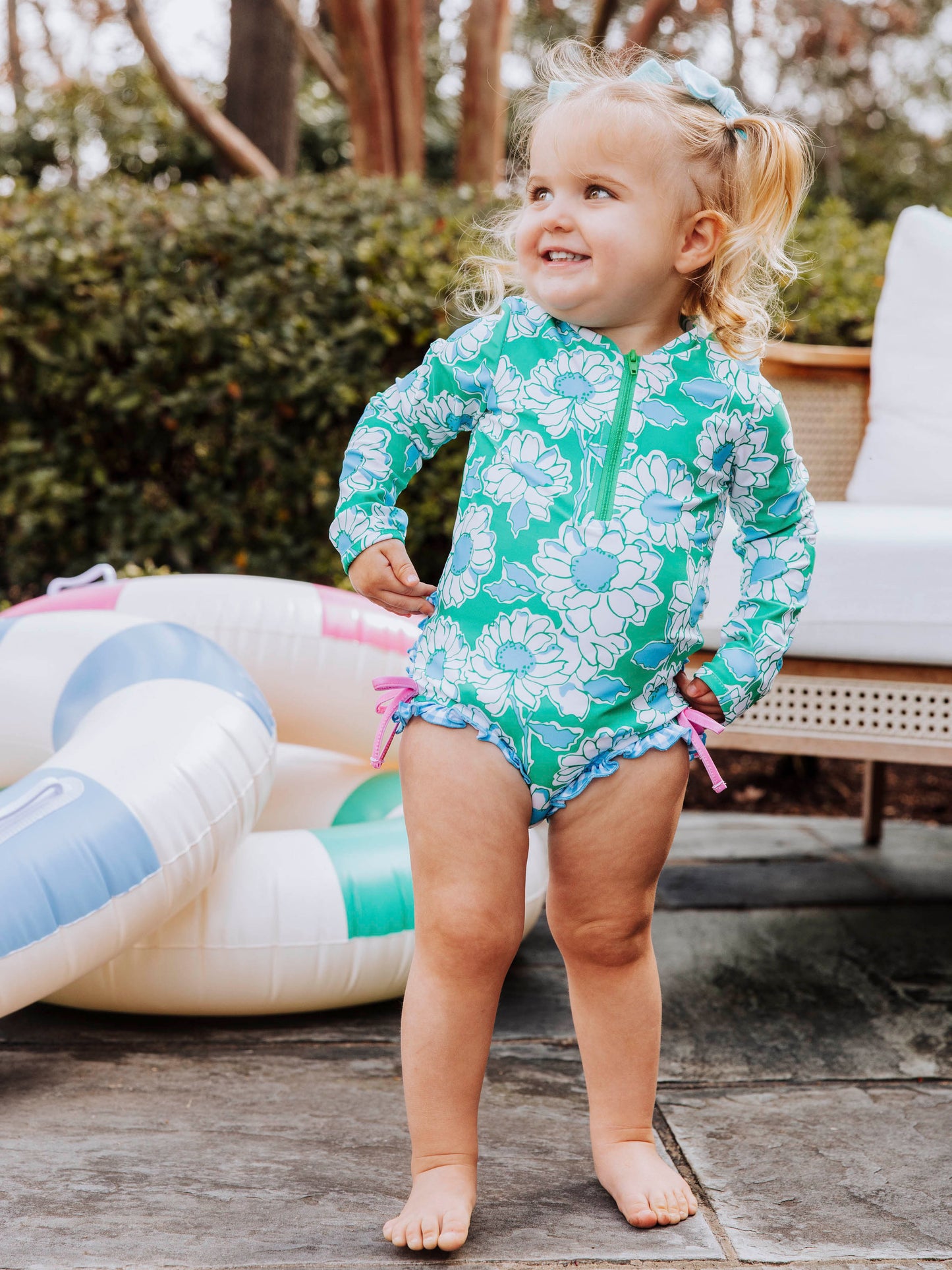 Solid Rash Guard - Floral Summer
