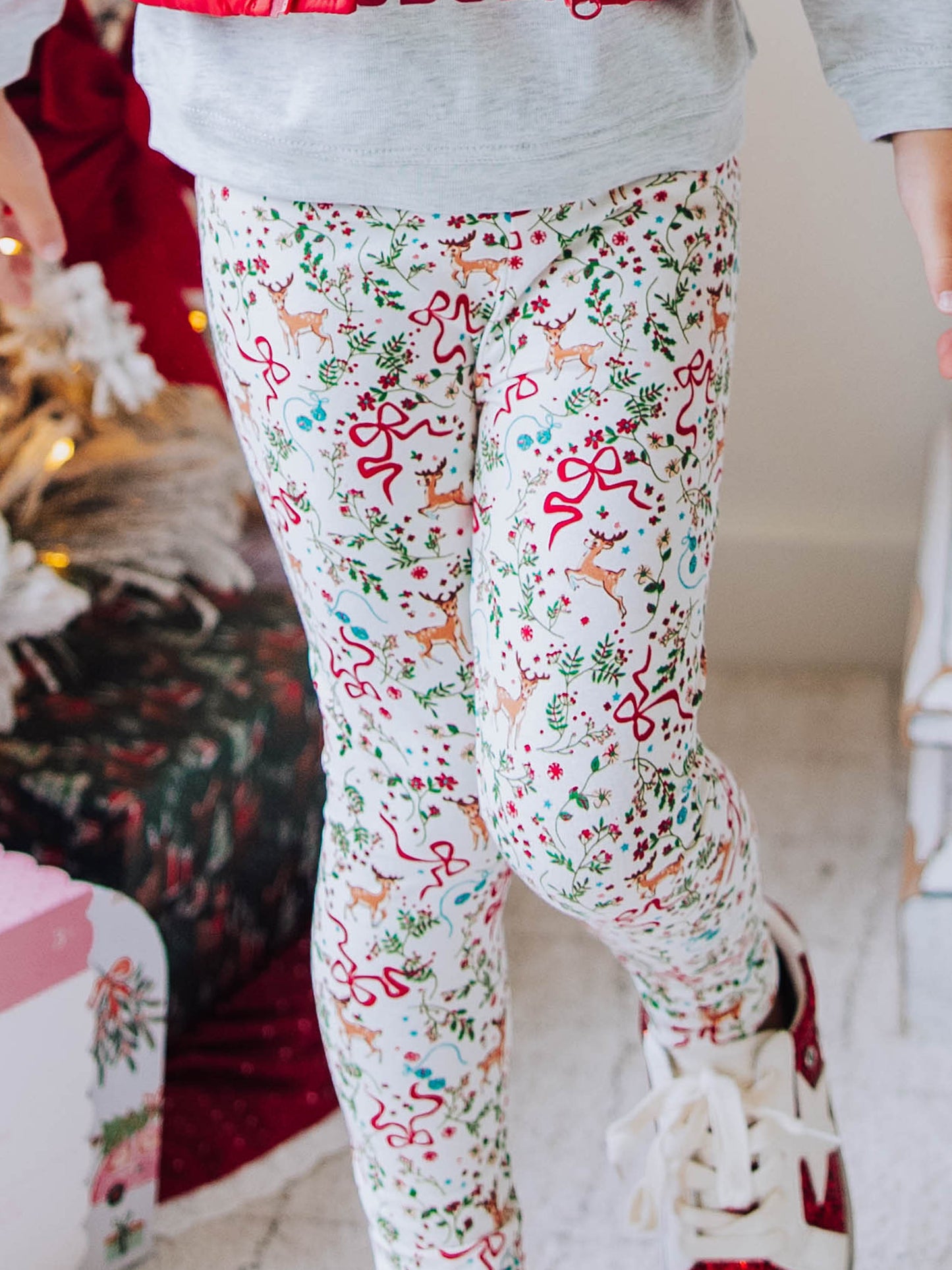 Frankie Leggings - Holly Jolly Reindeer