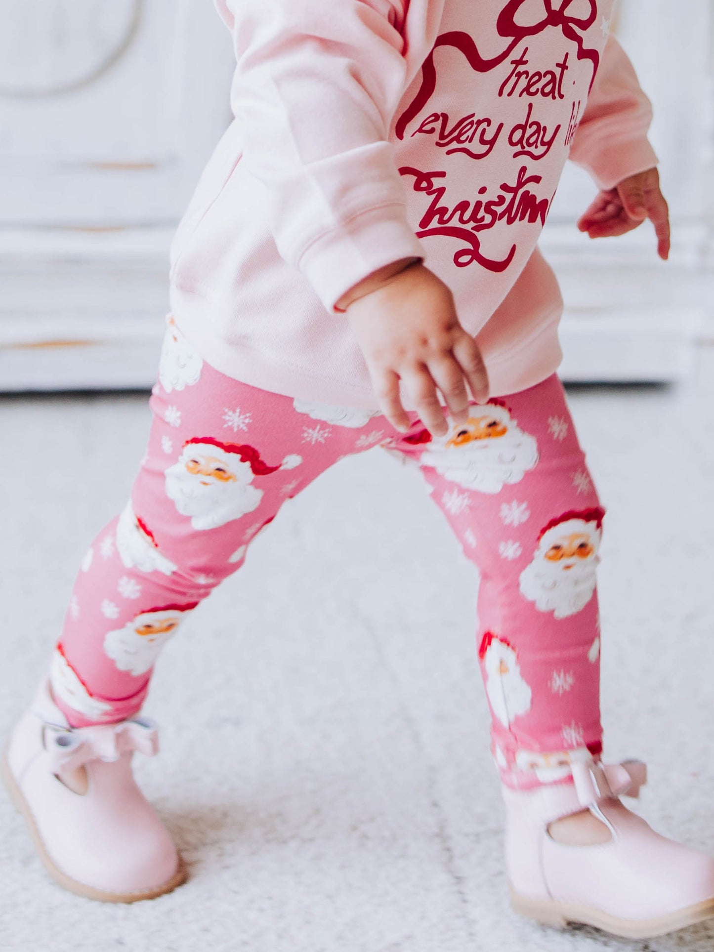 Frankie Leggings - Jolly St Nick in Pink