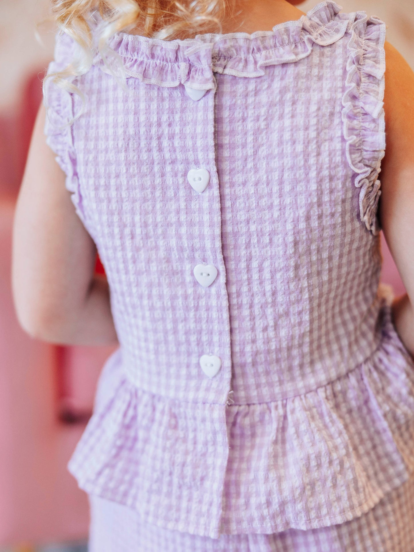 Peplum Seersucker Set - Purple