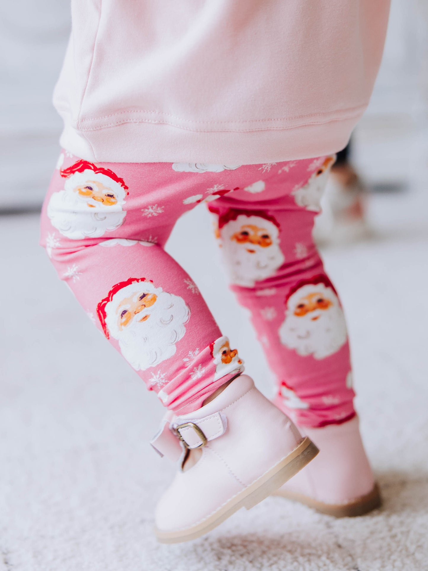 Frankie Leggings - Jolly St Nick in Pink