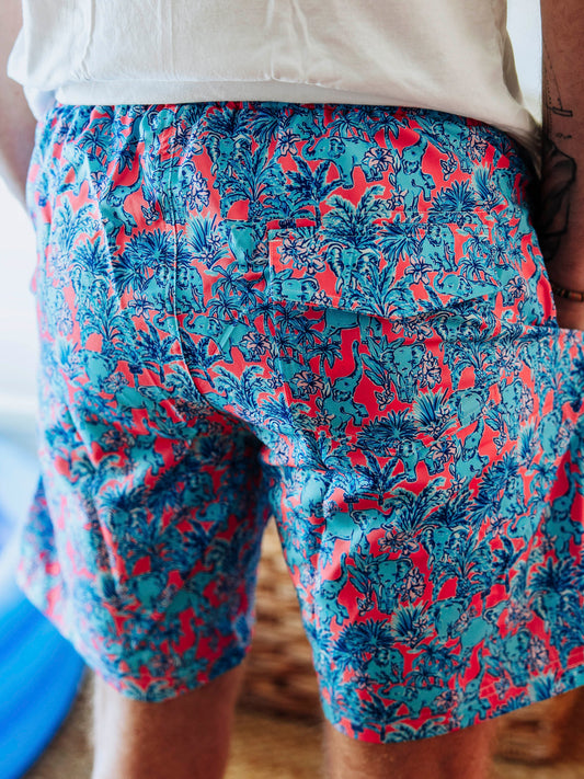 Men's Swim Trunks - Pink Elephants