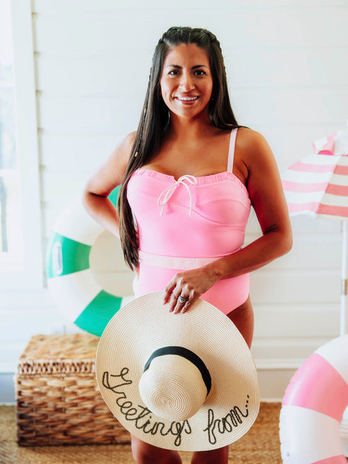 Women's Belted One Piece - Strawberry Taffy