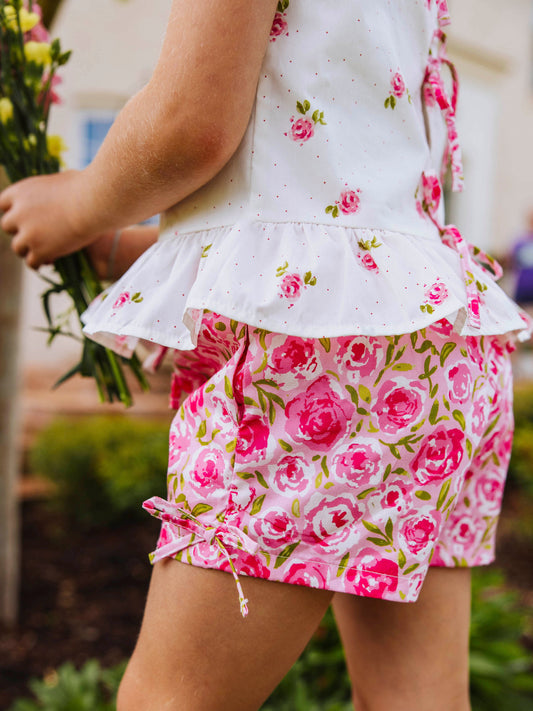 Peplum Tie Set - Love Bug