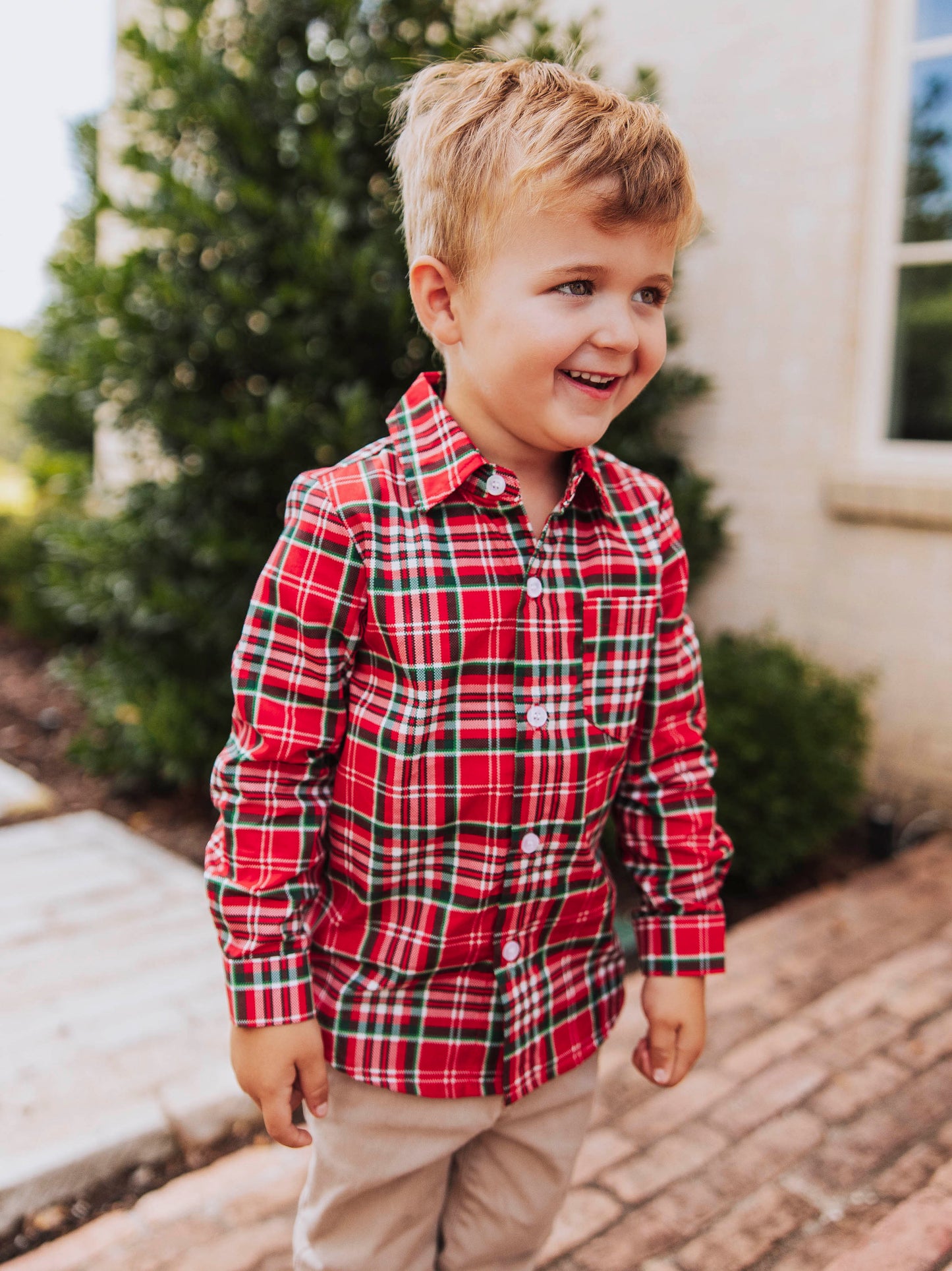 Button Up Shirt - Merry Plaid