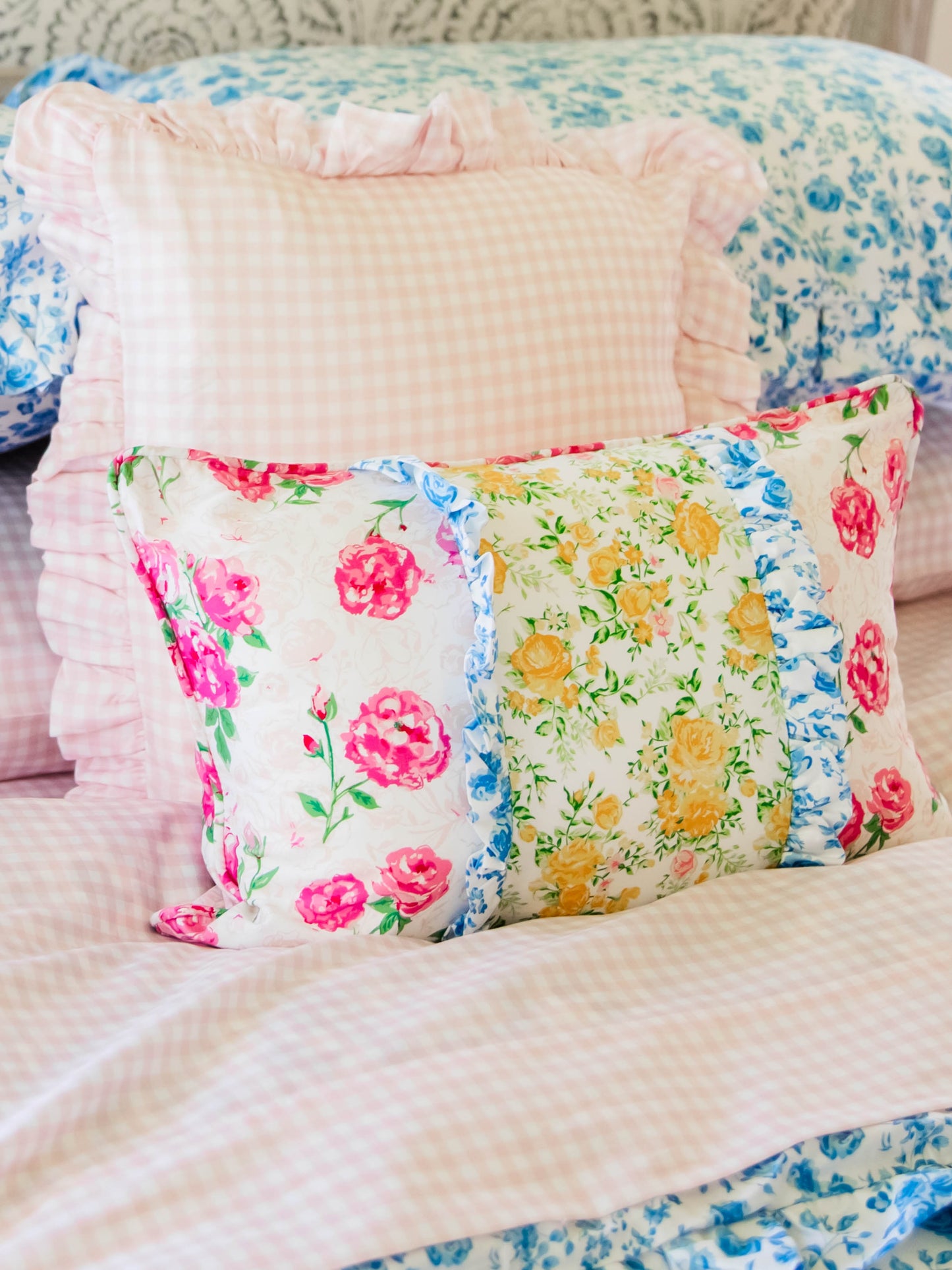 Boudoir Pillow Cover - Raspberry Elina Rose