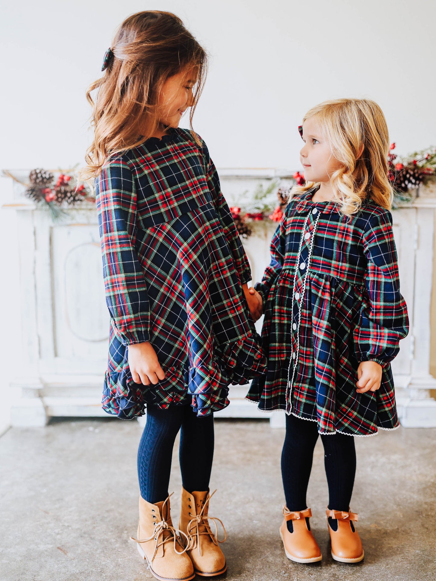 Goldie Dress - Navy Midnight Plaid