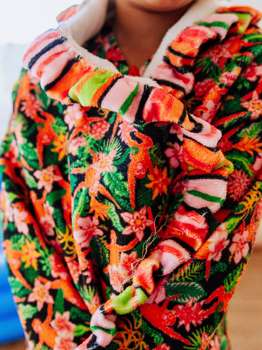 Ruffled Towel - Tropical Monkeys