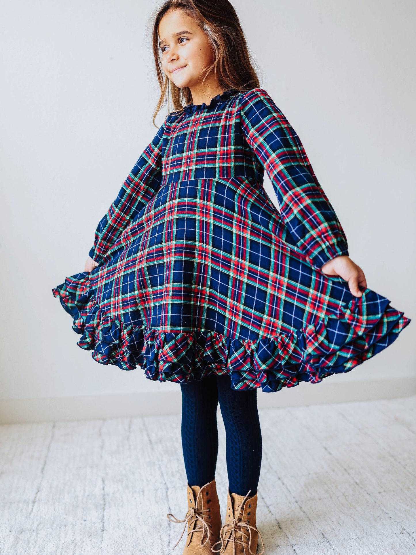 Holiday Dress - Navy Midnight Plaid