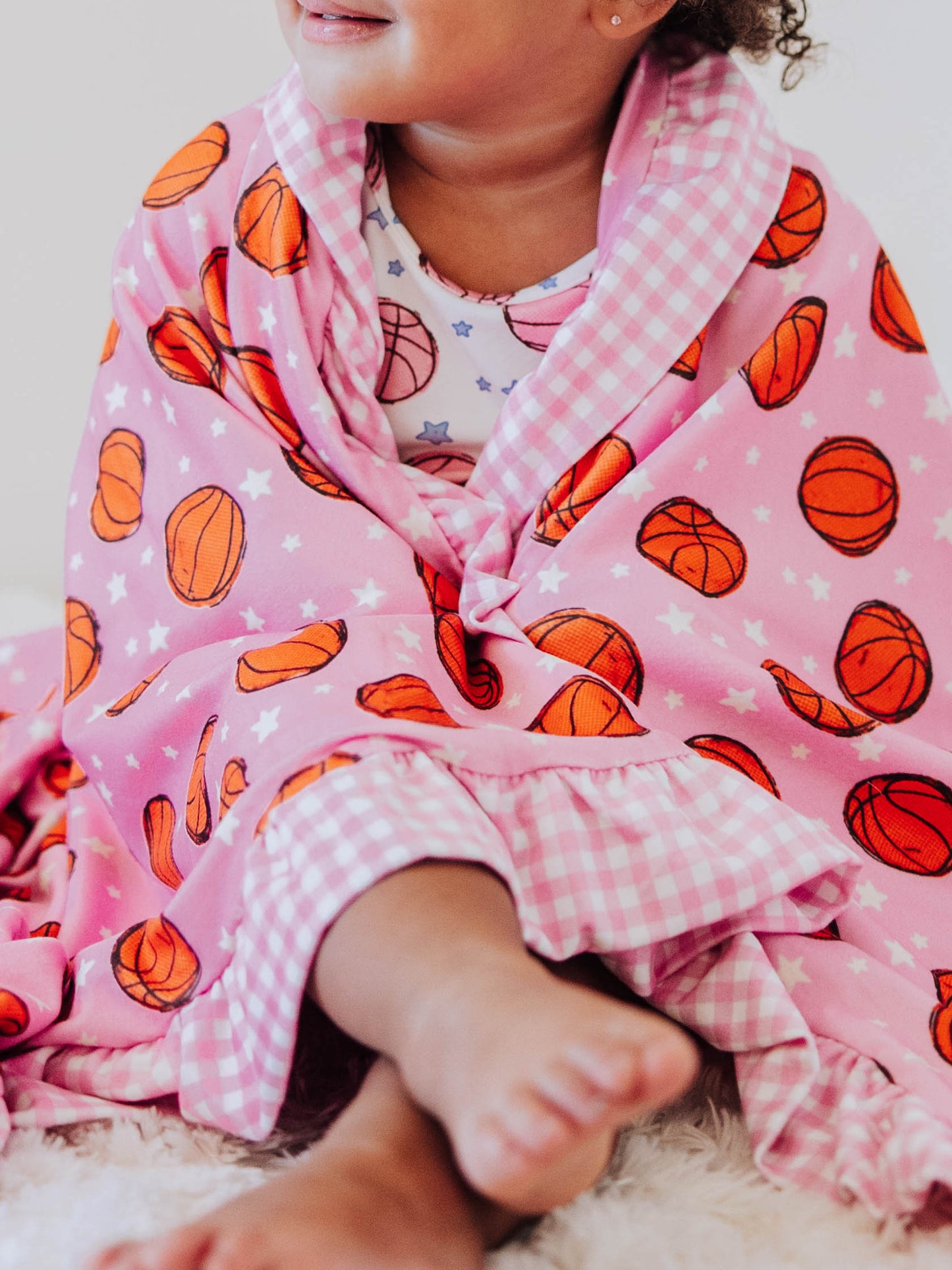 Dreamer Ruffled Blanket - Basketball Allstars