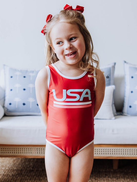 Graphic One Piece - USA Red