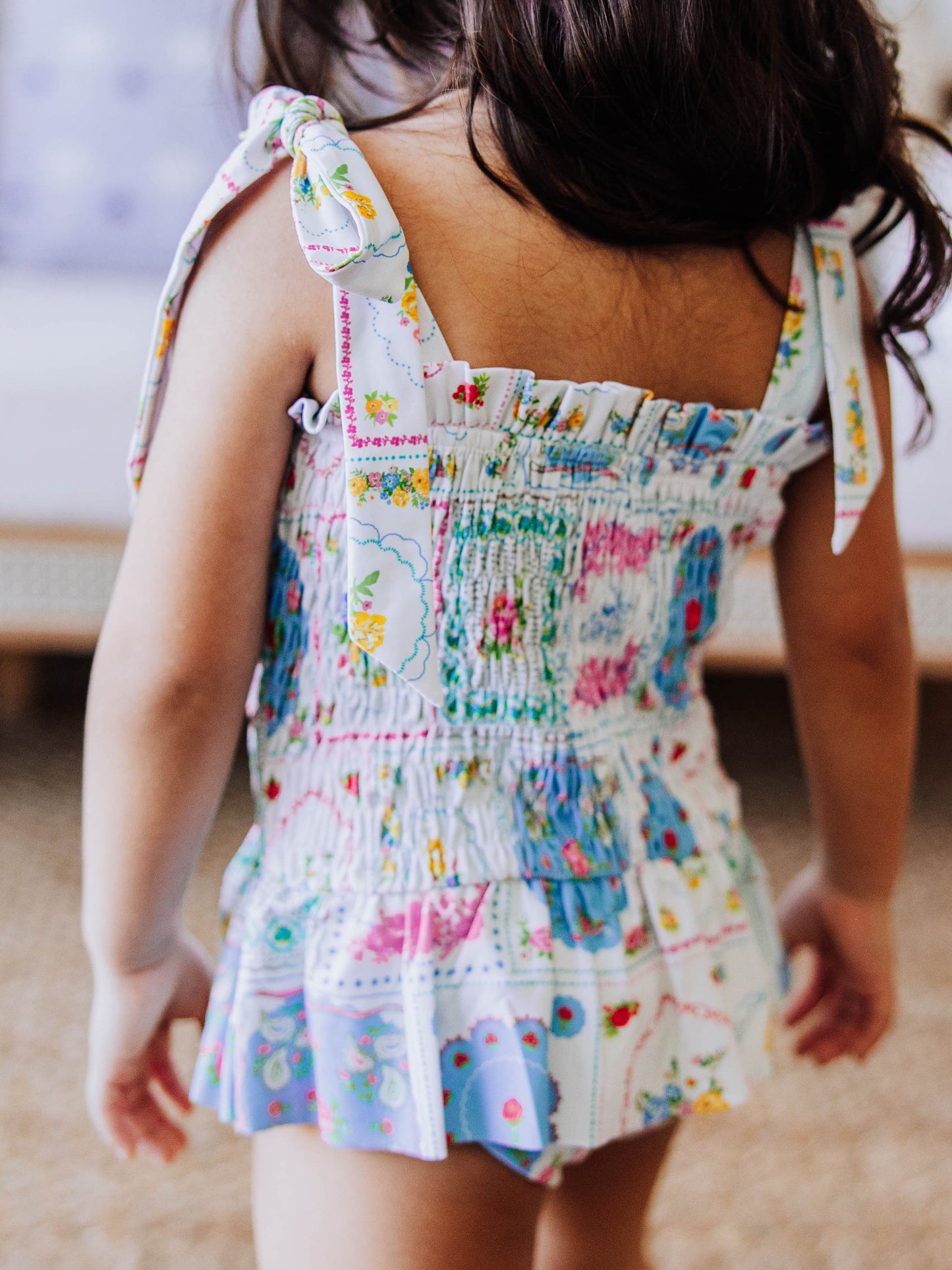 Smocked One Piece - Spring Patchwork