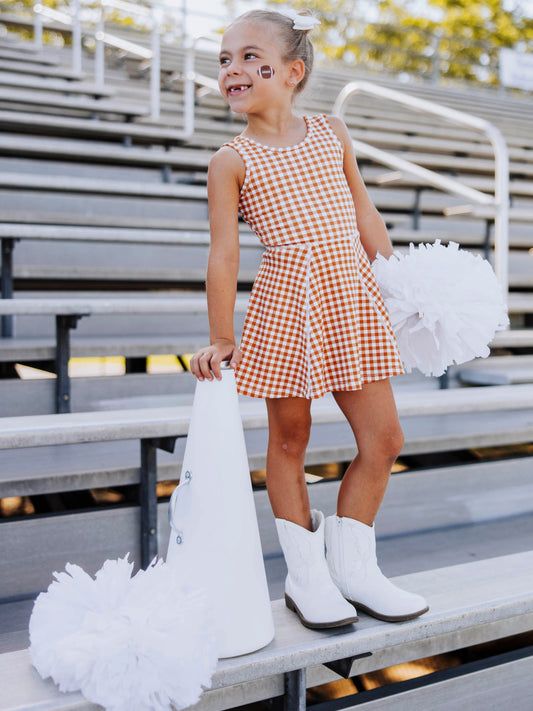 Tennis Dress - Burnt Orange Check