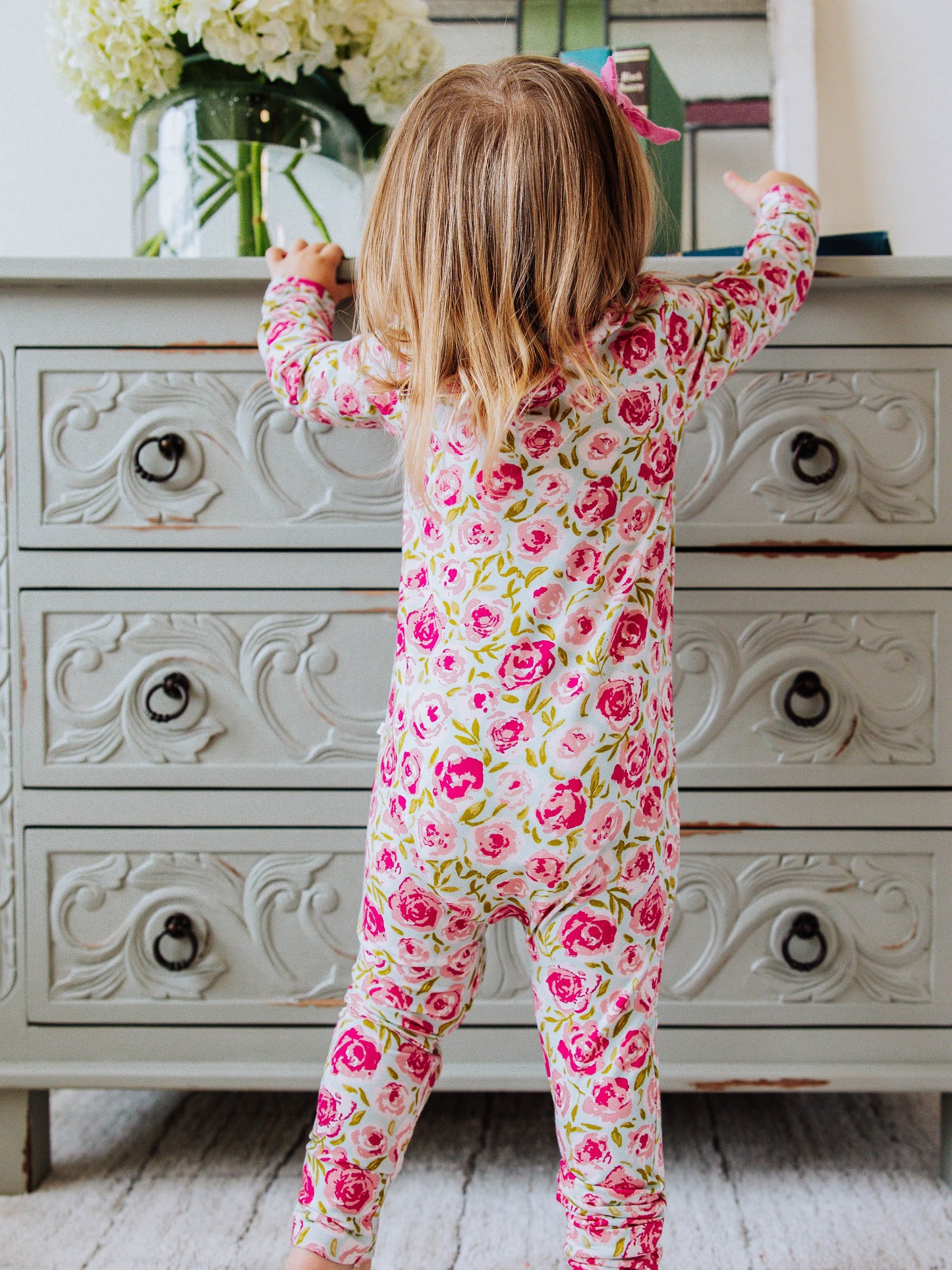 Cloud Layette - Covered in Roses on Aqua