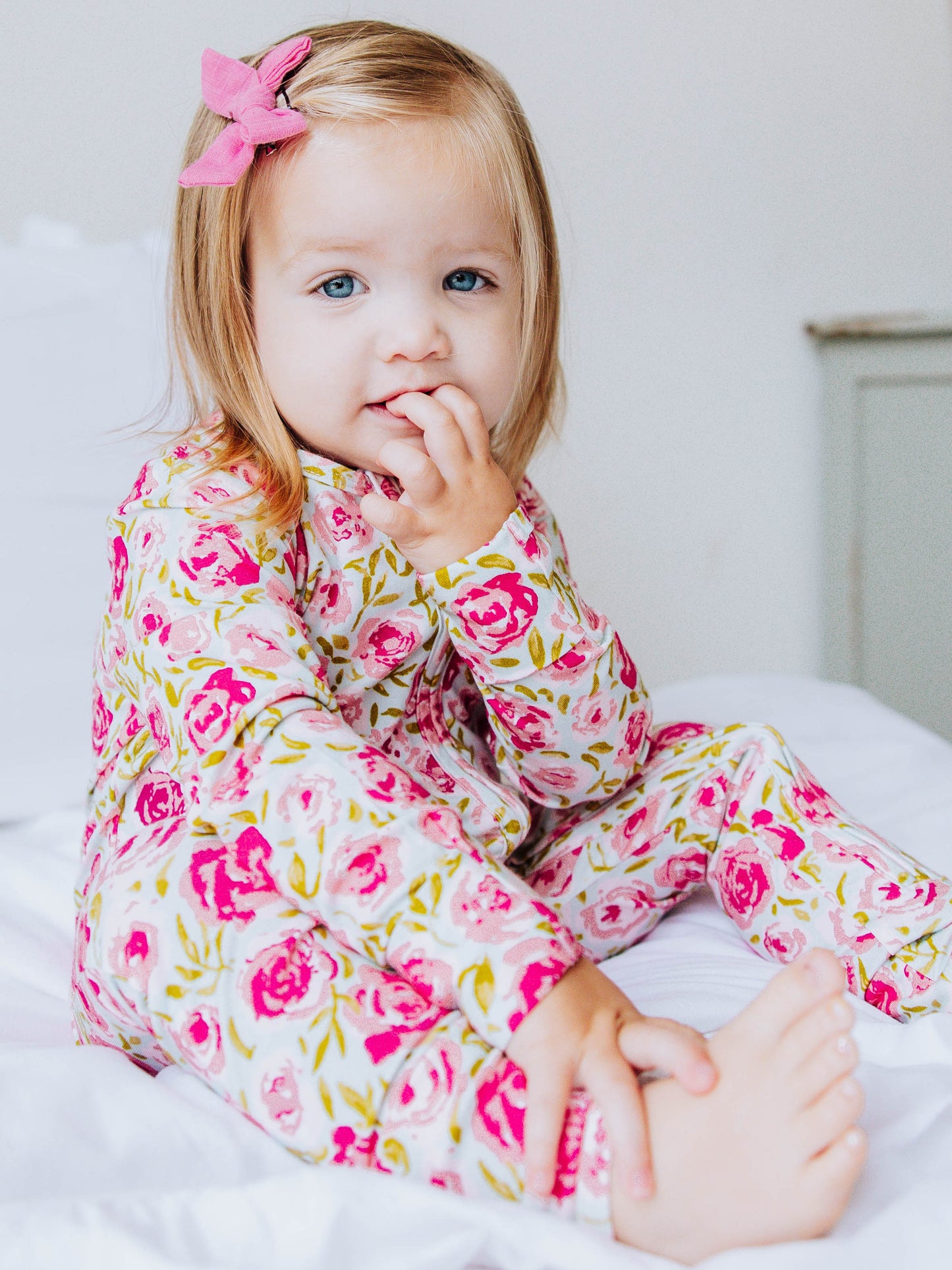 Cloud Layette - Covered in Roses on Aqua