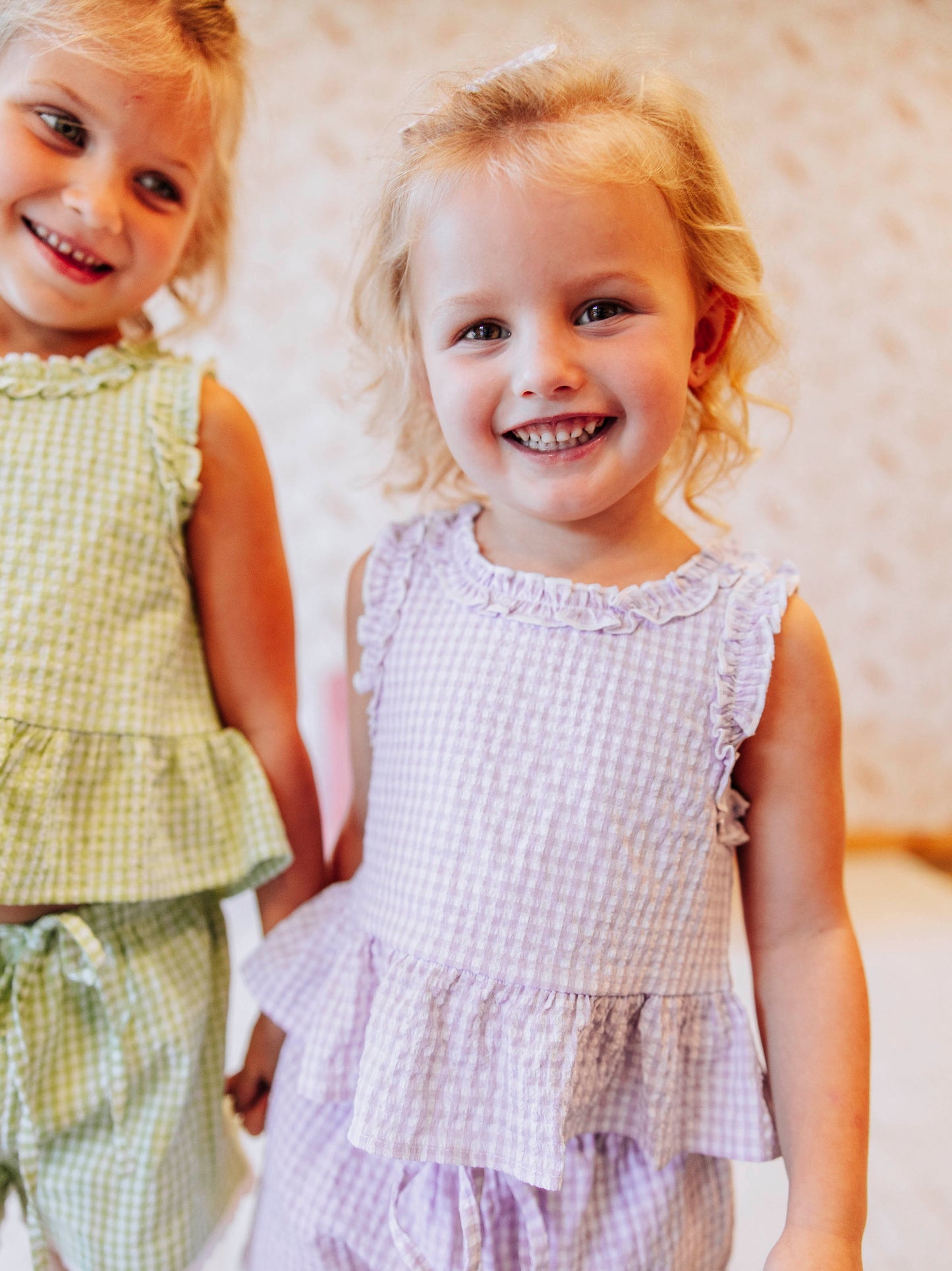 Peplum Seersucker Set - Purple