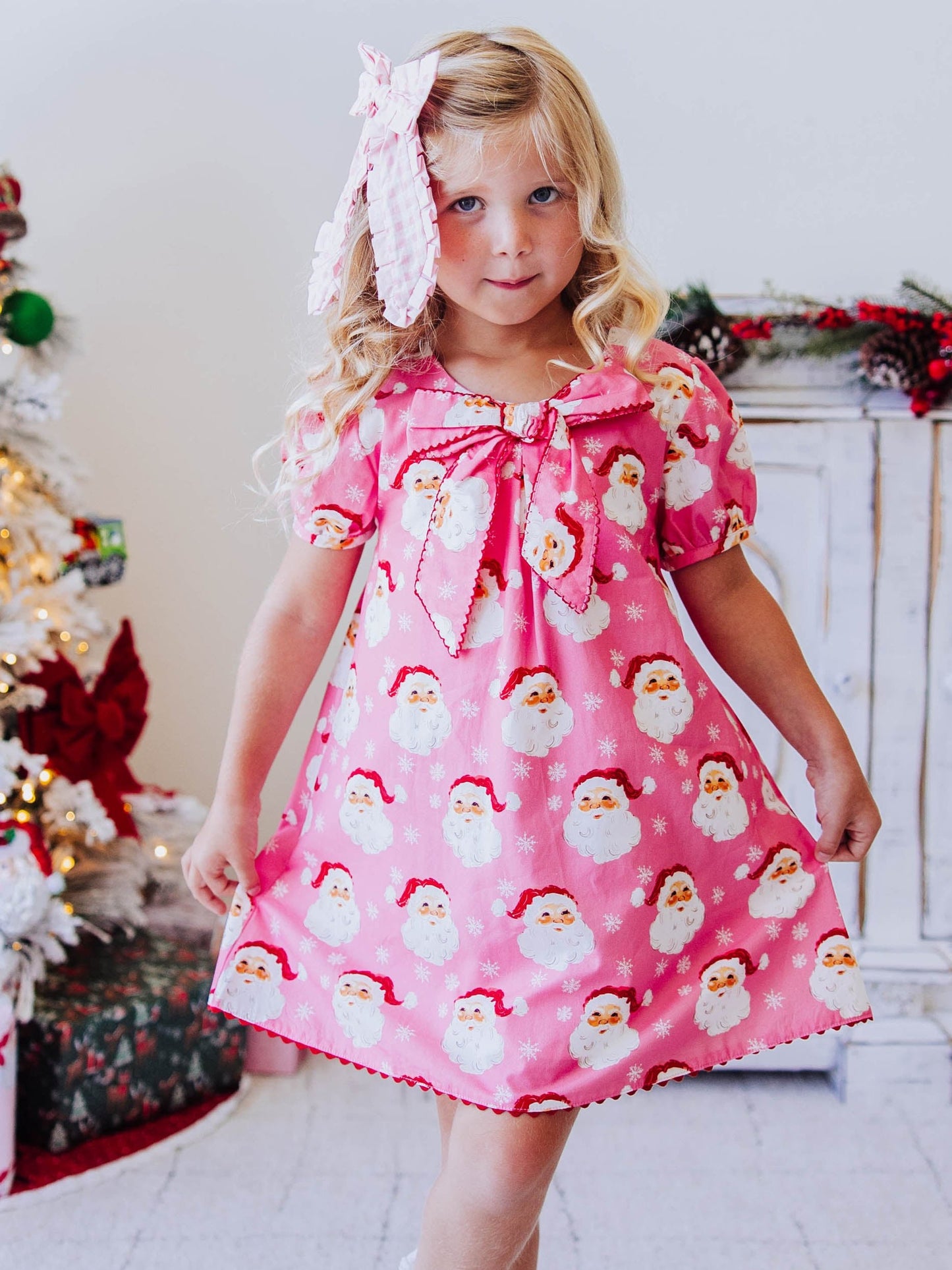 Priscilla Dress - Jolly St Nick in Pink