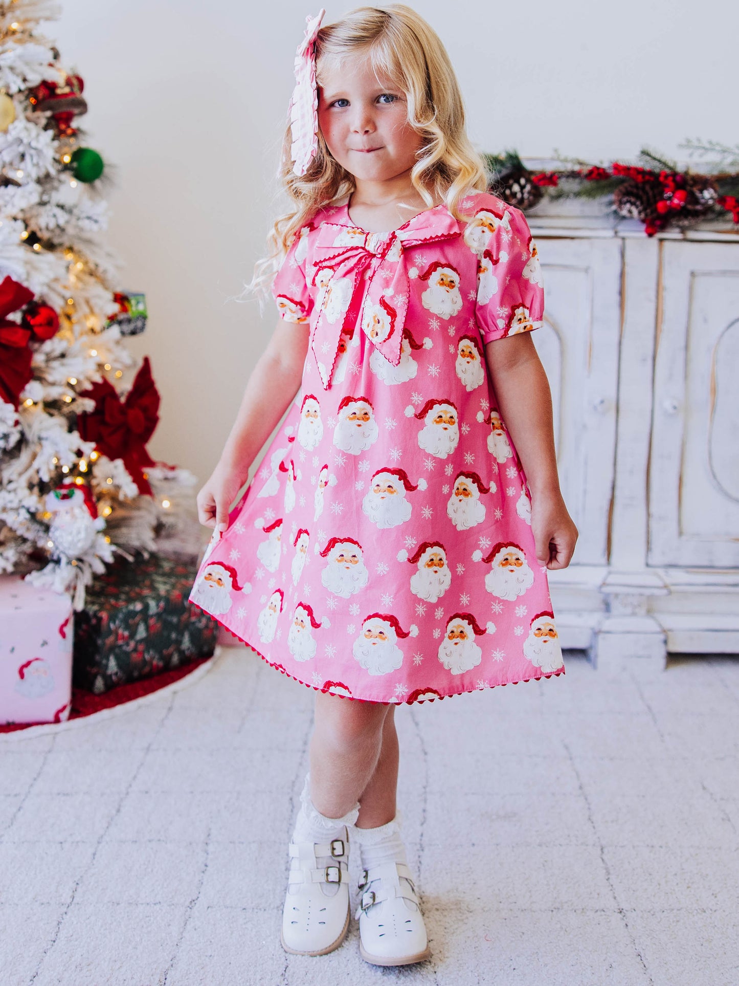 Priscilla Dress - Jolly St Nick in Pink