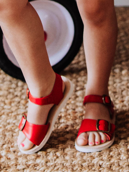 Ankle Strap Sandals - Red