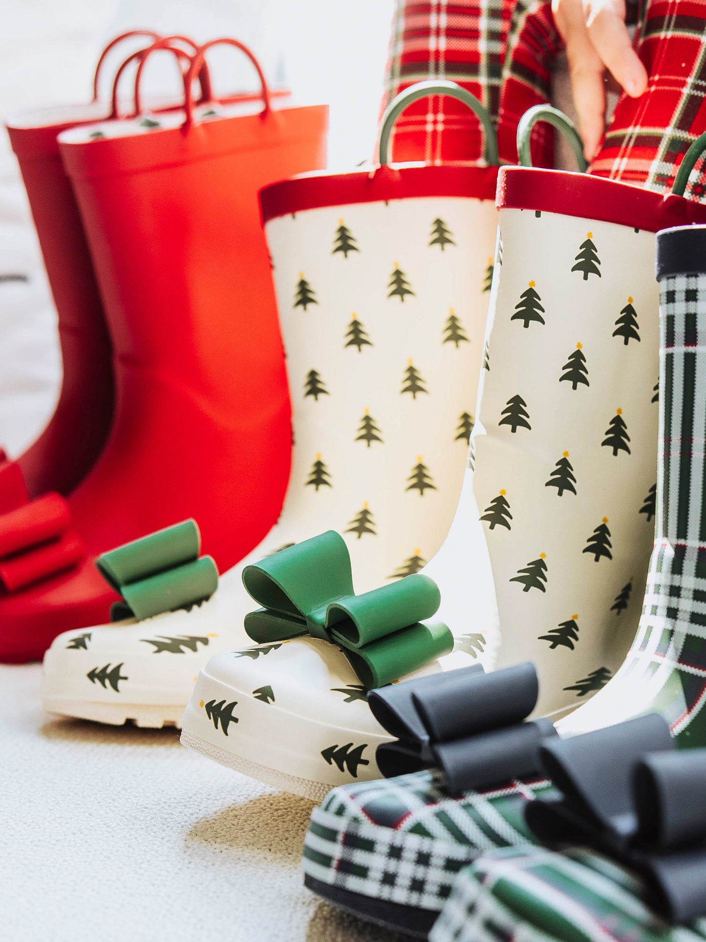 Cheery Rain Boots - Fir Trees