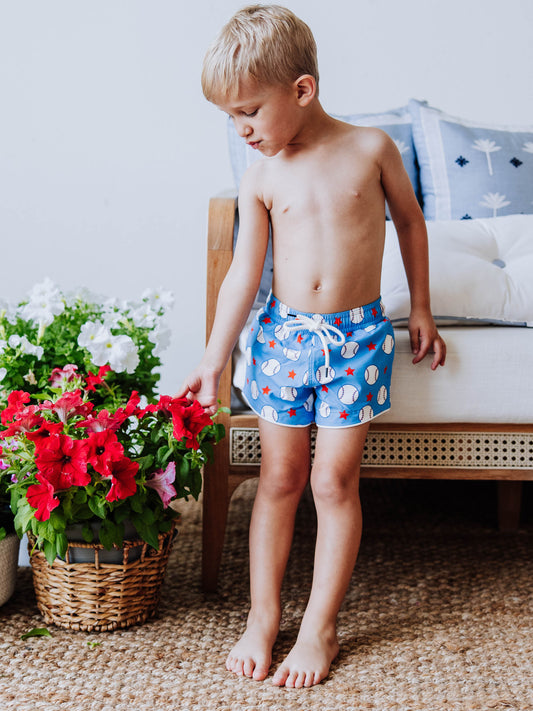 Boy's Swim Trunks - Allstar Baseball