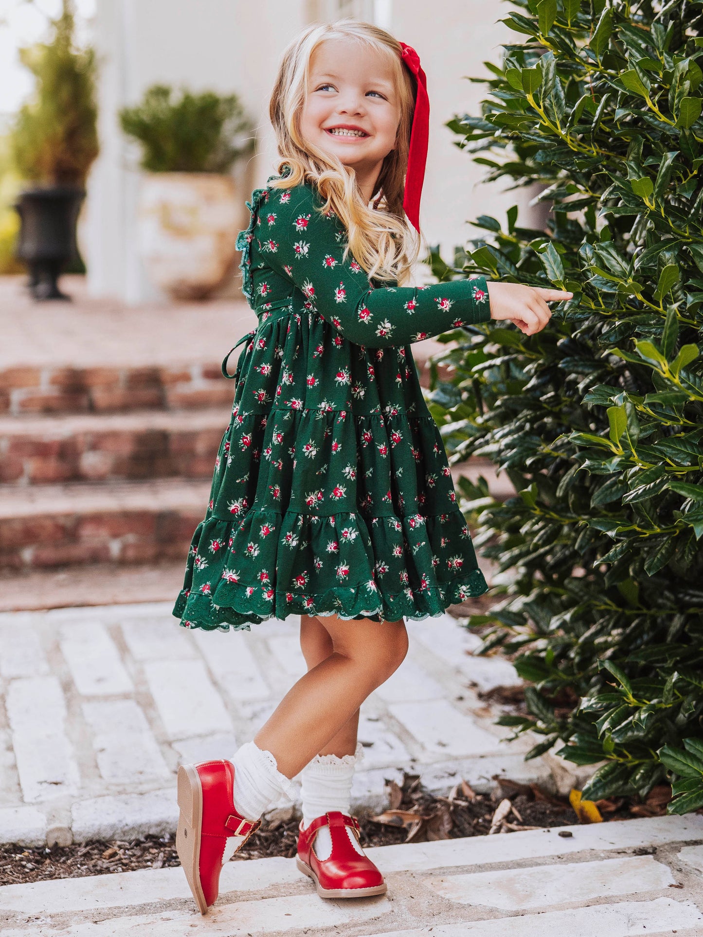 Flair Dress - Green Roses