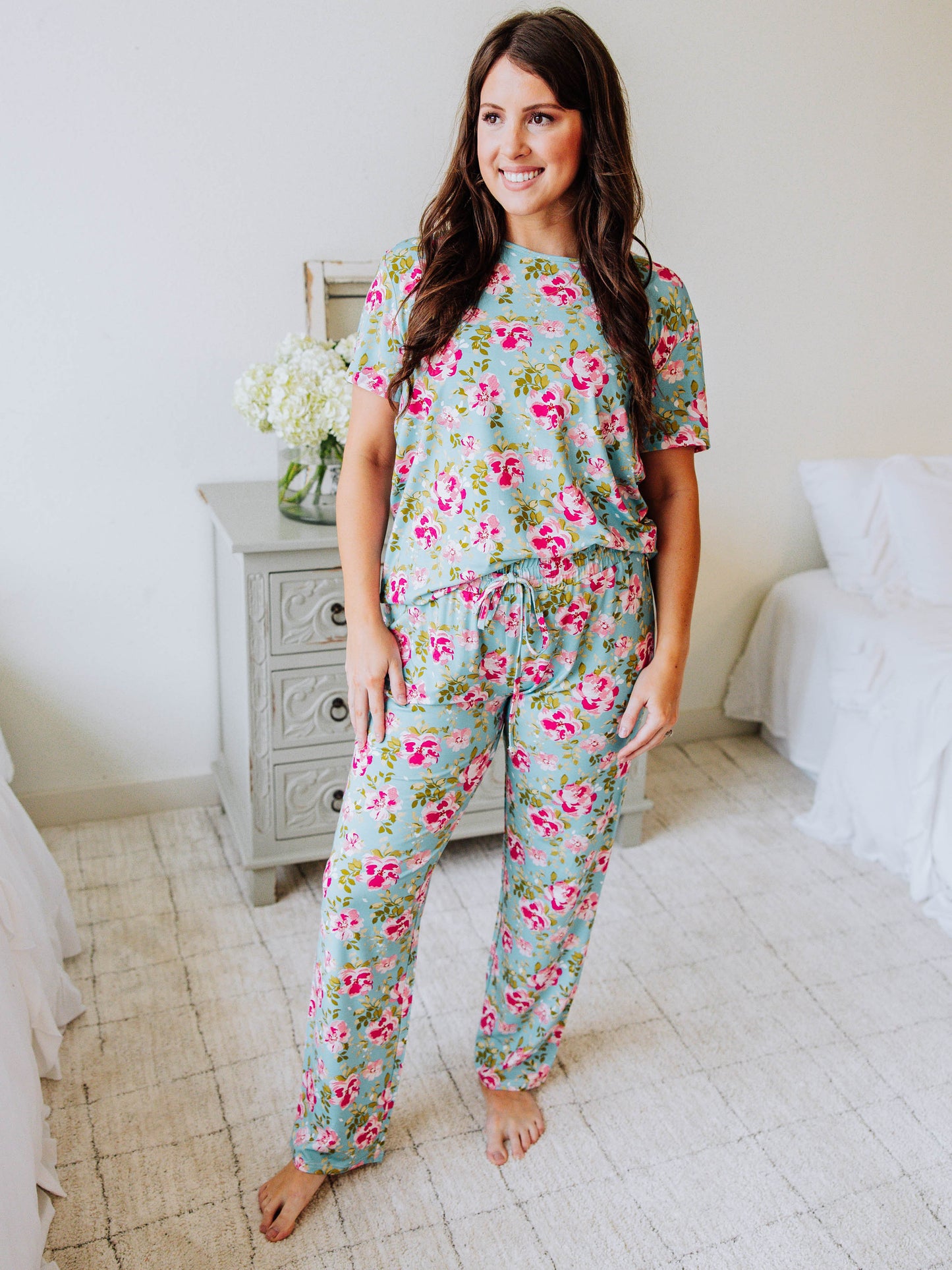 Women's Cloud Pajamas - Swirly Floral Pinks