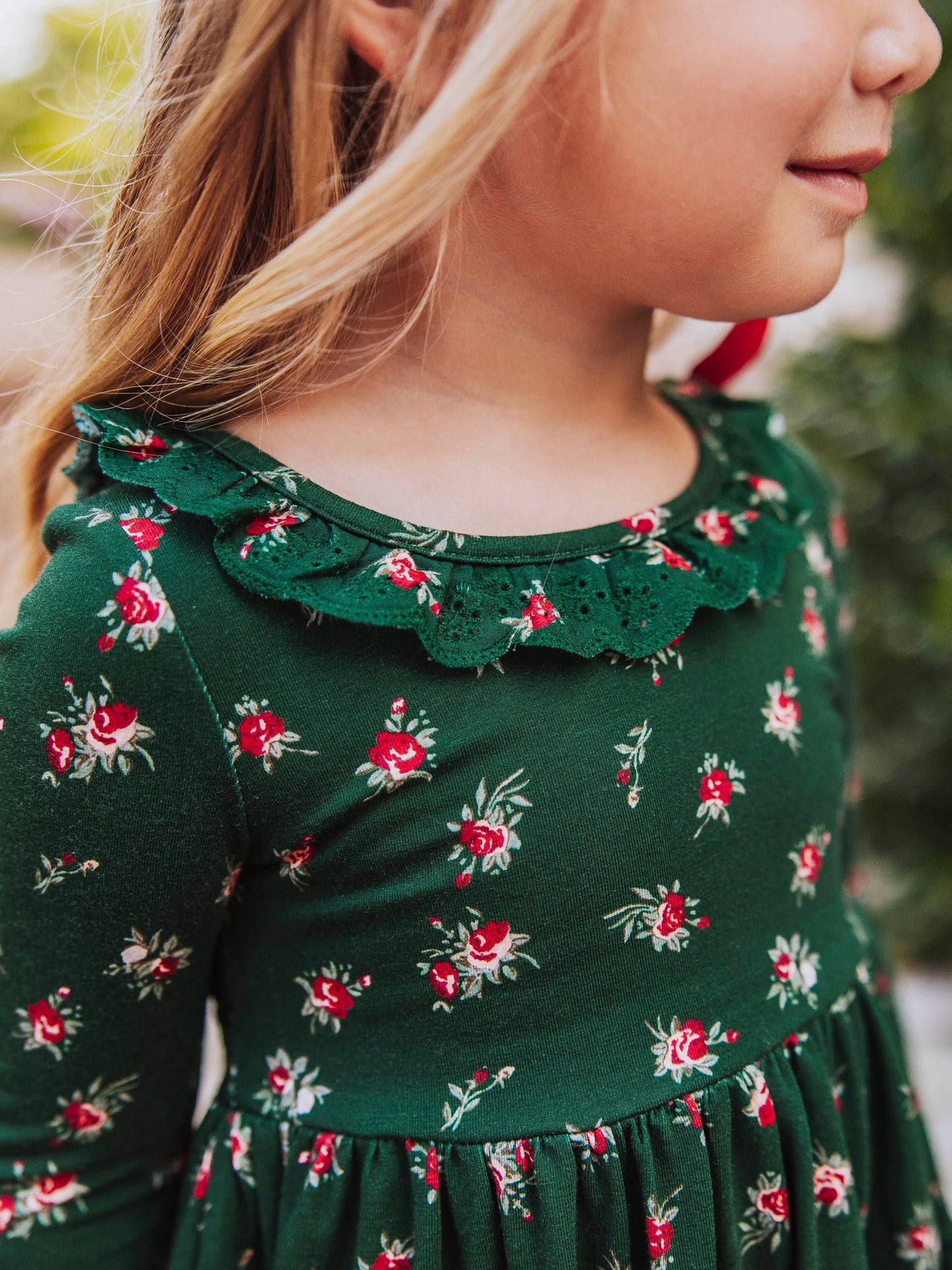 Flair Dress - Green Roses