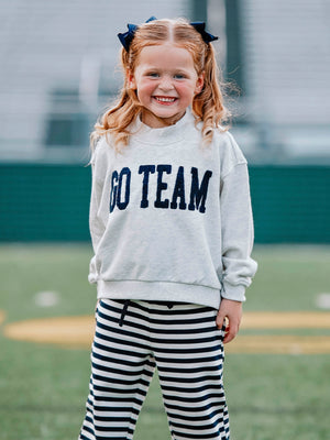 Mock Neck Sweatshirt - Midnight Navy Go Team