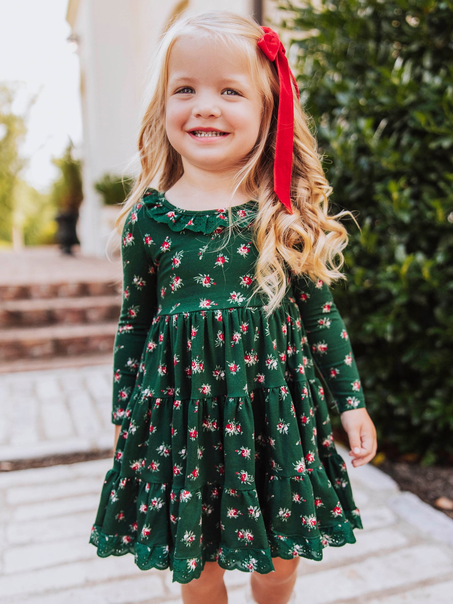 Flair Dress - Green Roses