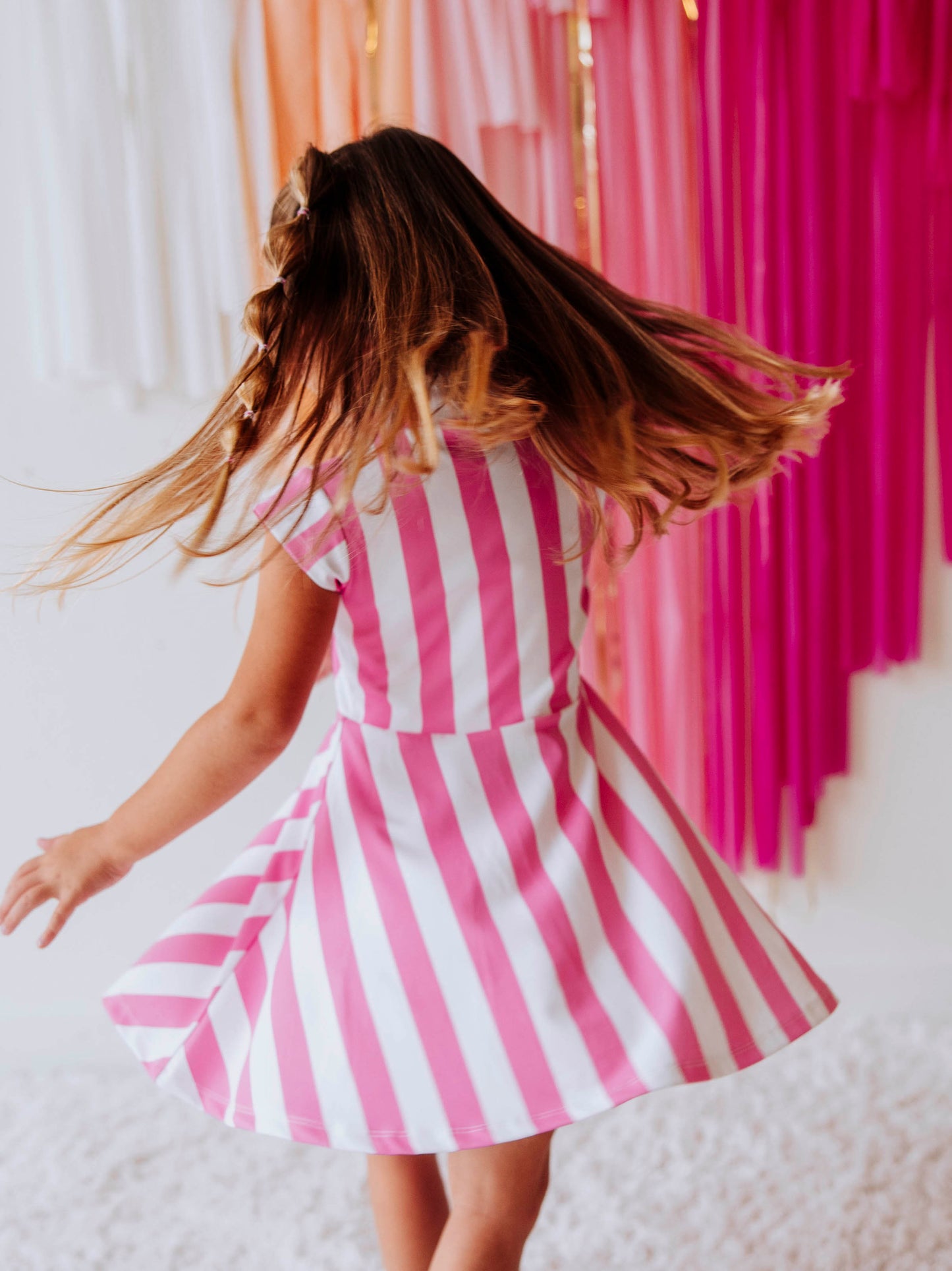 Active Zip Dress - Bubblegum Stripe