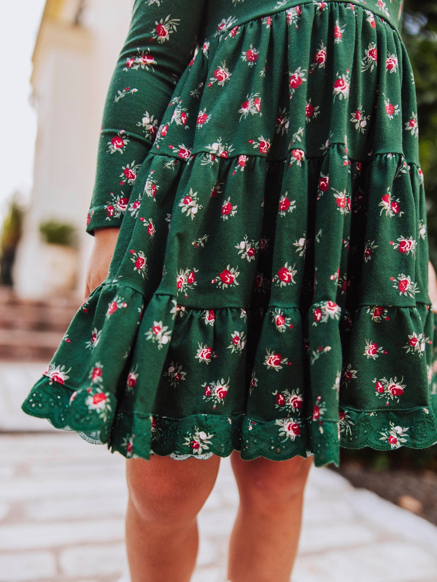 Flair Dress - Green Roses