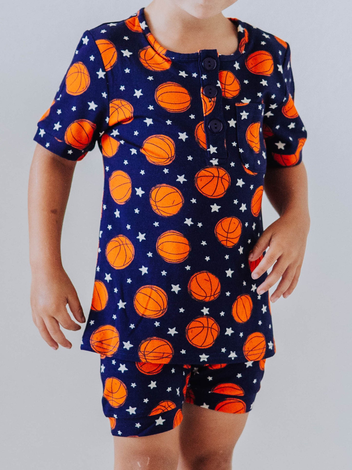 Cloud Short Set Pajamas - Basketball Allstars Navy