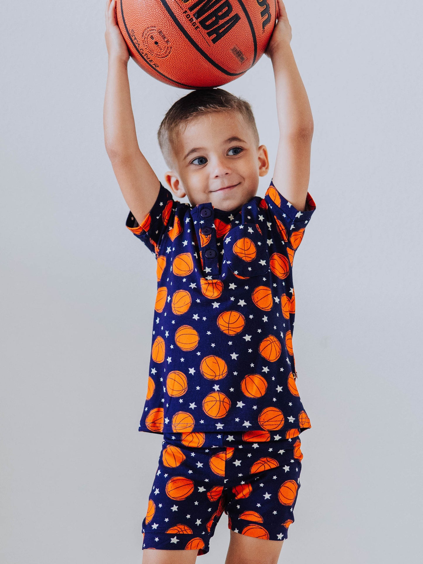 Cloud Short Set Pajamas - Basketball Allstars Navy