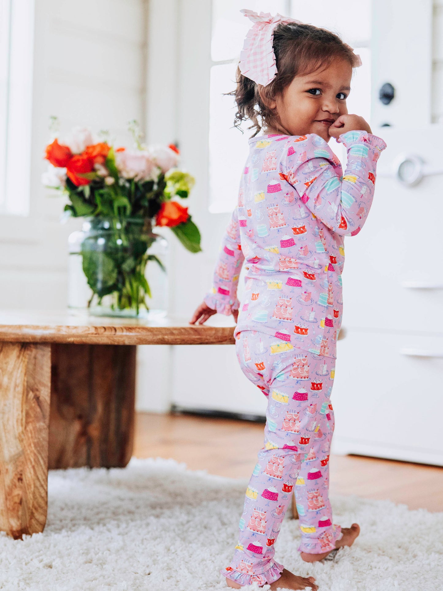 Cloud Fitted Ruffled Pajamas - Happiest Day Purple