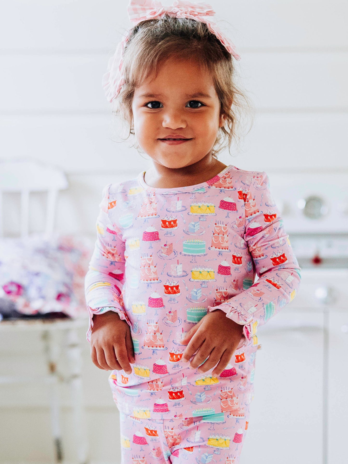 Cloud Fitted Ruffled Pajamas - Happiest Day Purple