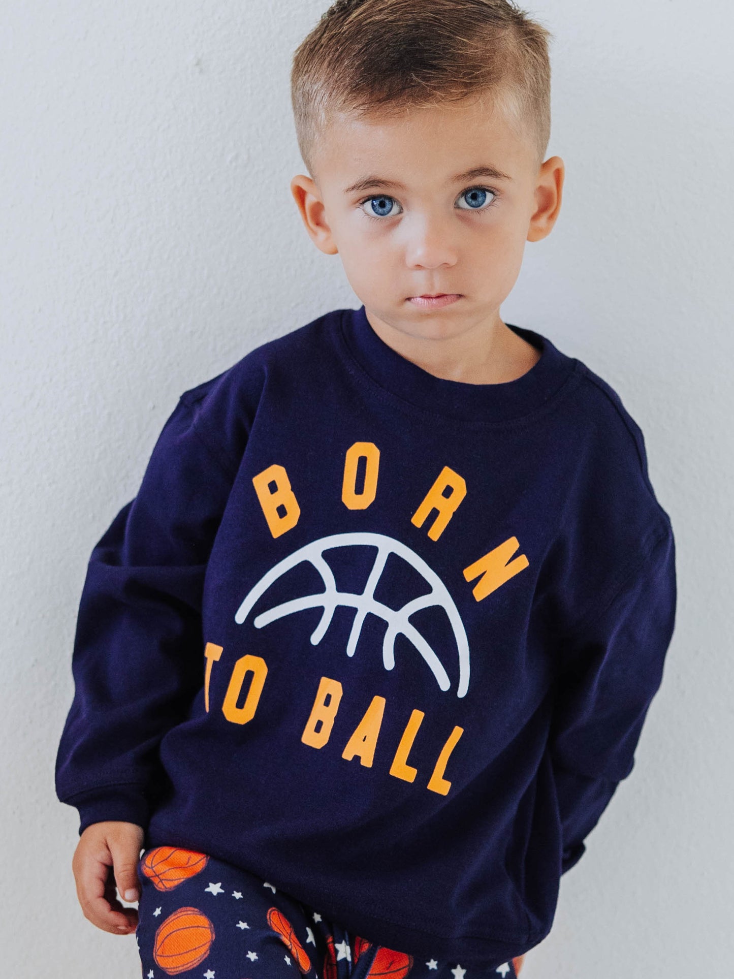 Warm Knit Sweatshirt - Born to Ball Navy