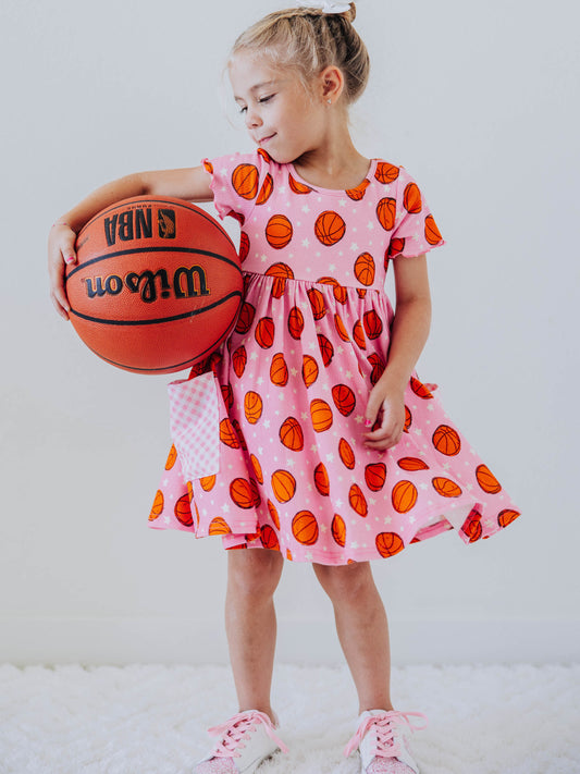 Ribbed Knit Dress - Basketball Allstars