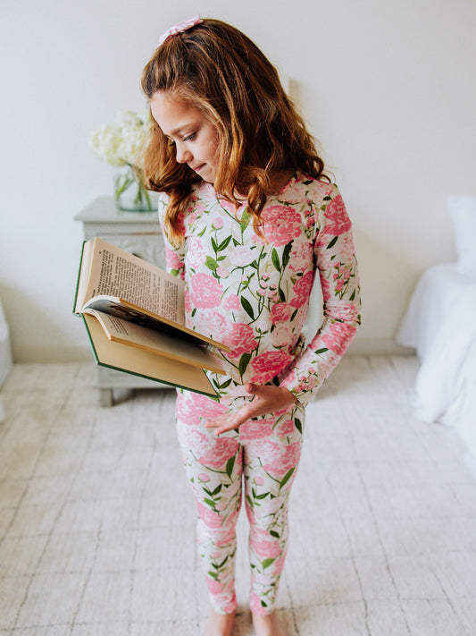 Cloud Fitted Pajamas - Soft Peonies