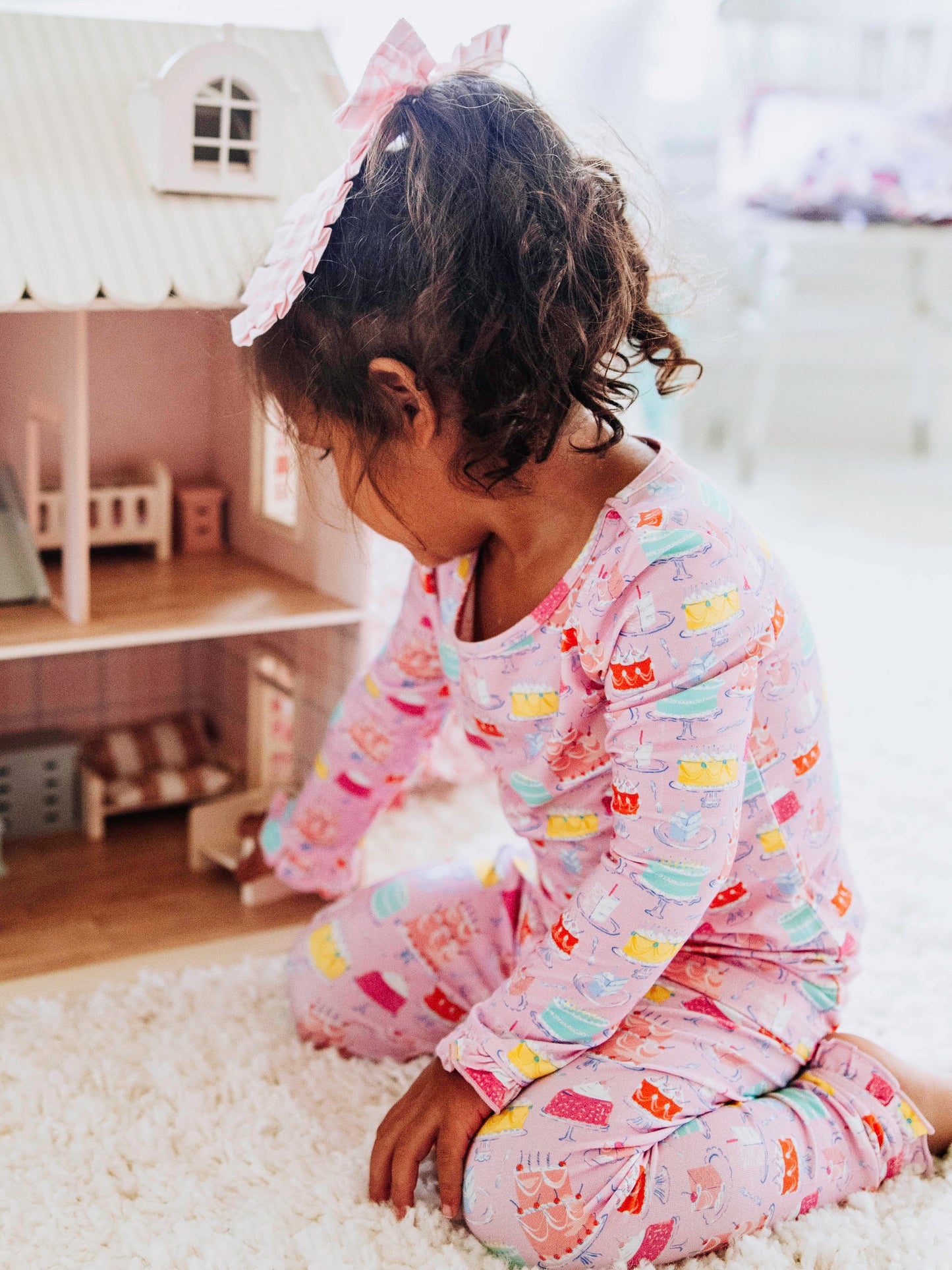 Cloud Fitted Ruffled Pajamas - Happiest Day Purple