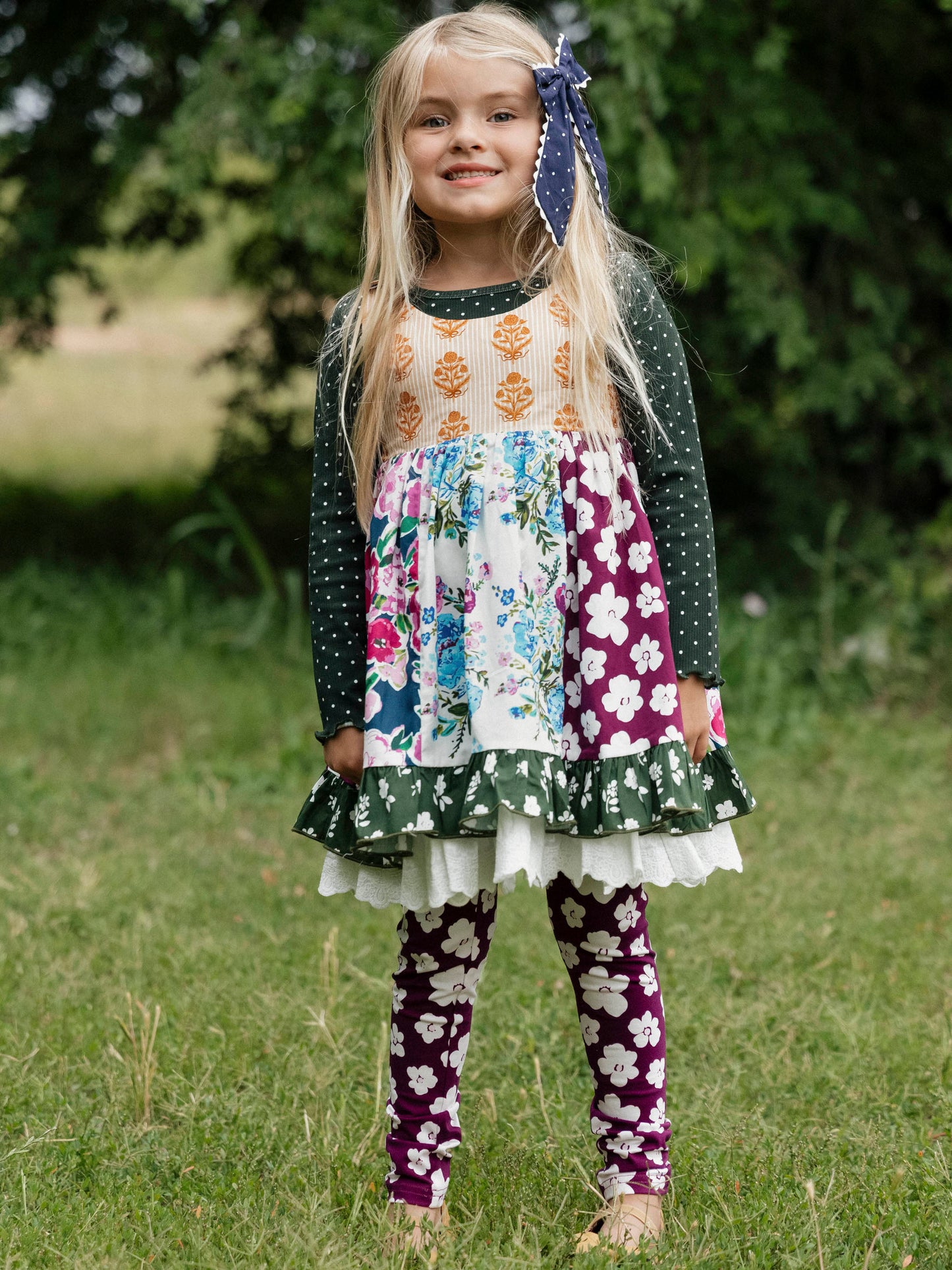 Frilled Sleeve Shirt - Thankful Dotty