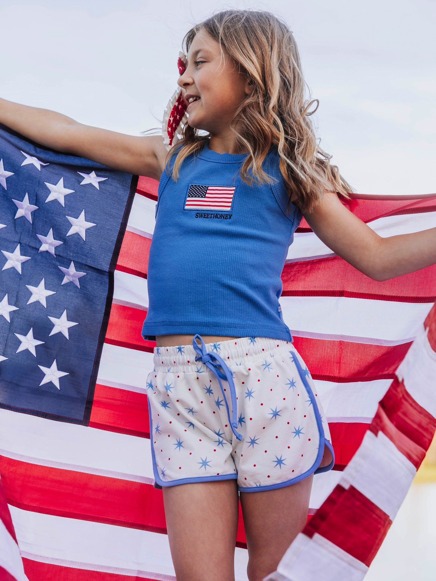 Ribbed Knit Tank Top - America the Bluetiful